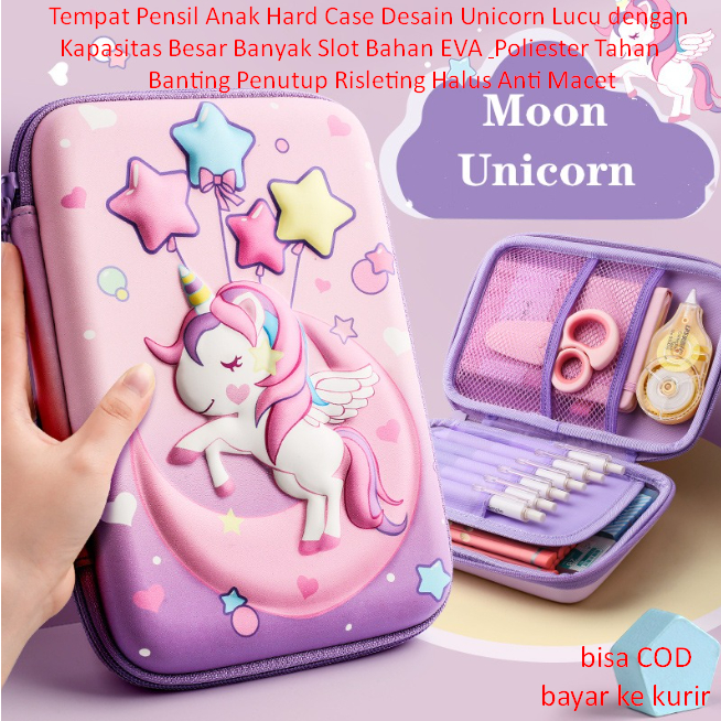 

Tempat Pensil Anak Hard Case Desain Unicorn Lucu dengan Kapasitas Besar Banyak Slot Bahan EVA & Poliester Tahan Banting Penutup Risleting Halus Anti Macet