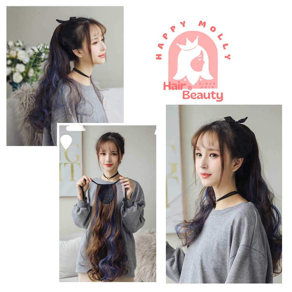 Hair Clip Ponytail Wig - Rambut Kuncir Ekor Kuda Fashion Wanita Korea - Curly - Hair Extension W8214 ( Group )