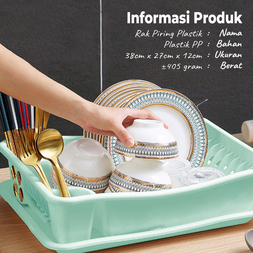 Rak Piring Dan Sendok Plastik / Rak Piring Plastik / Rak Piring Serbaguna / Rak Piring Dapur Baskom / Rak Piring Plastik / Rak Pengering Piring Megahomedecor PBR-C