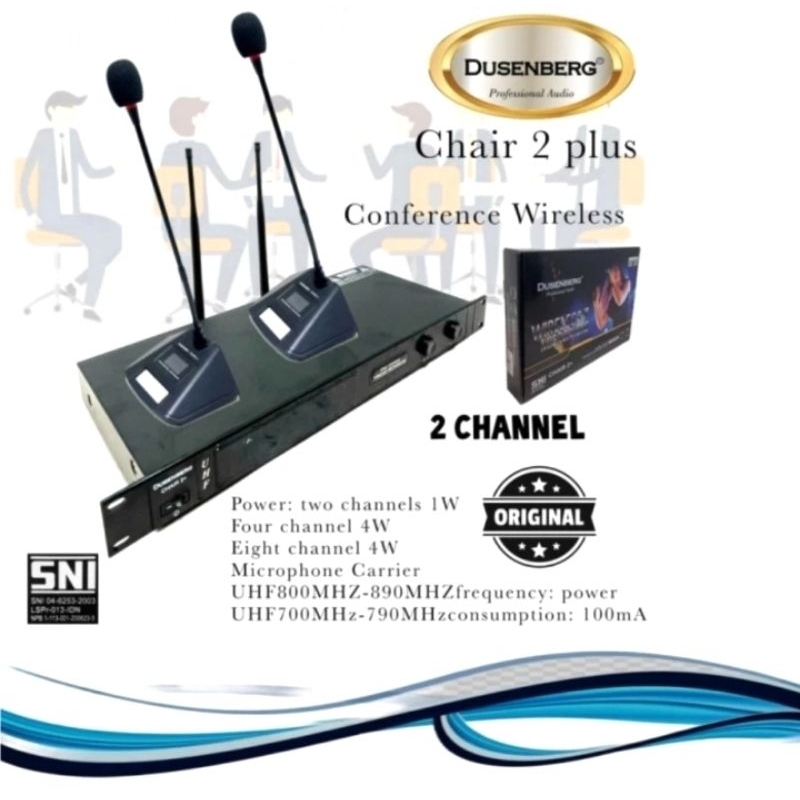 Mic Meja Wireless Dusenberg Chair 2+ microphone conference 2 channel mic