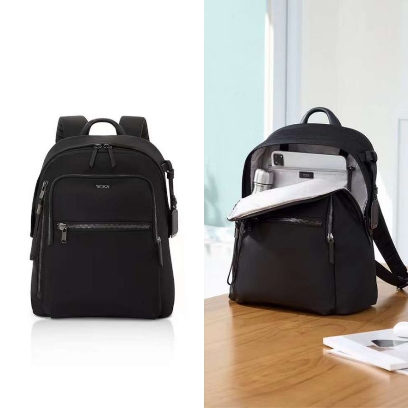 tas tumi voyageur halsey backpack hitam nylon ransel cewek tas laptop new p1shoes