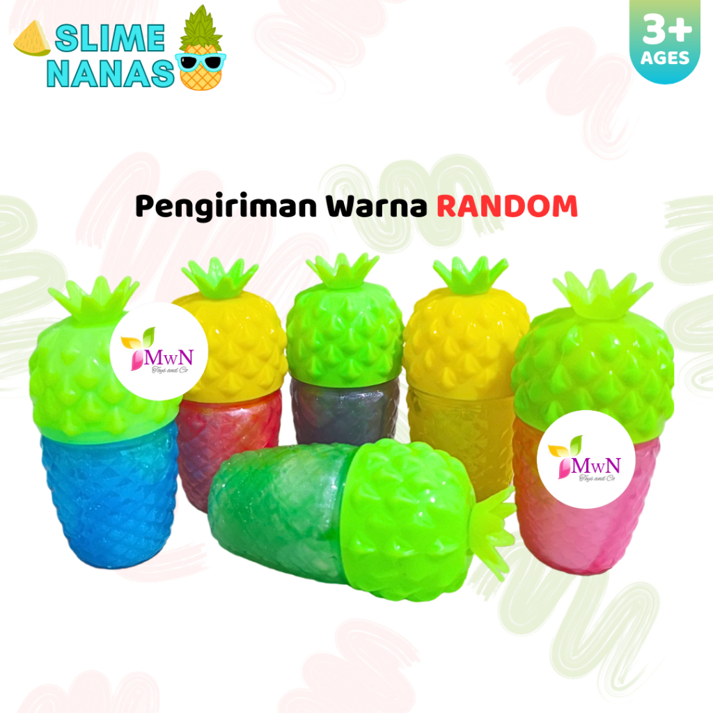 MWN Mainan Anak Slime Crystal Mud Glitter NANAS