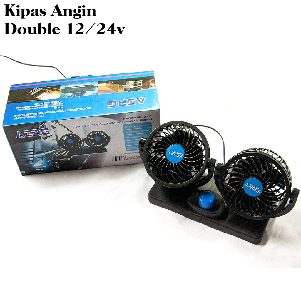 Mitchell  Kipas Angin Mobil Double Headed Fan / Double Blower / Kipas Mobil 12V 24Volt Angin Super K
