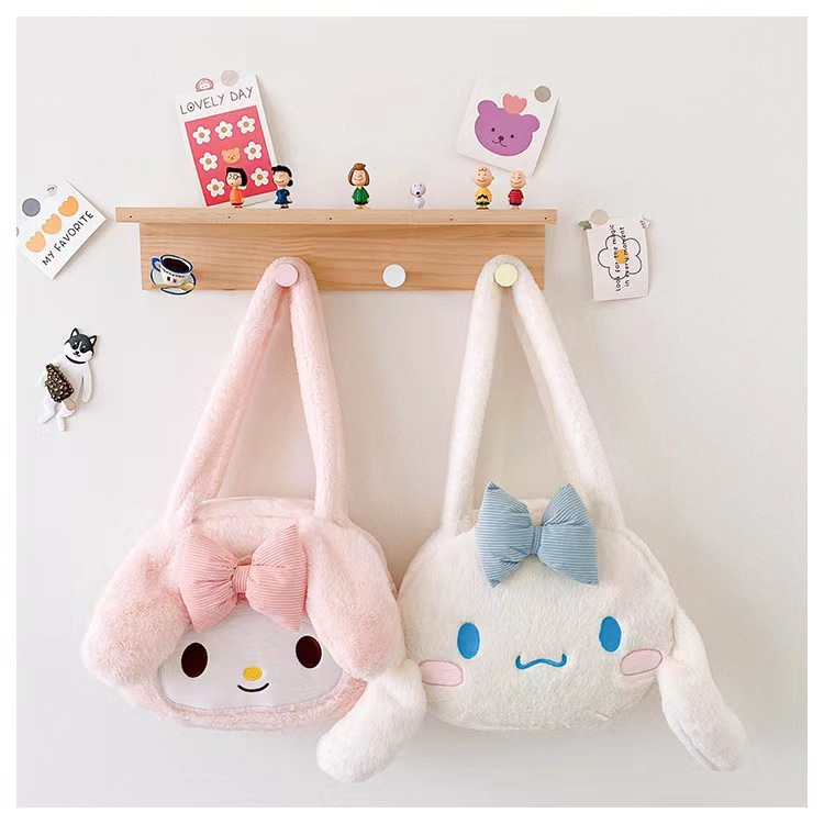 Tas Bahu boneka kartun kuromi melody cinnamoroll lotso bahan plush