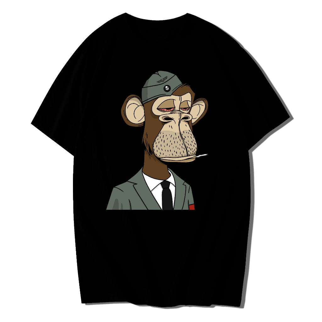 Oblong T-shirt nft BAYC / Kaos Nft APE013 Katun