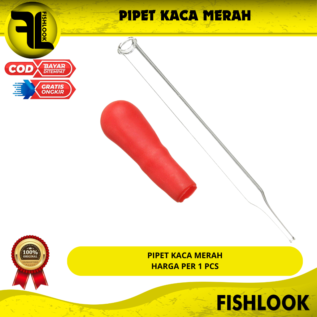 Pipet  KacaTetes Pendek Dot Merah Aquarium Aquascape Obat