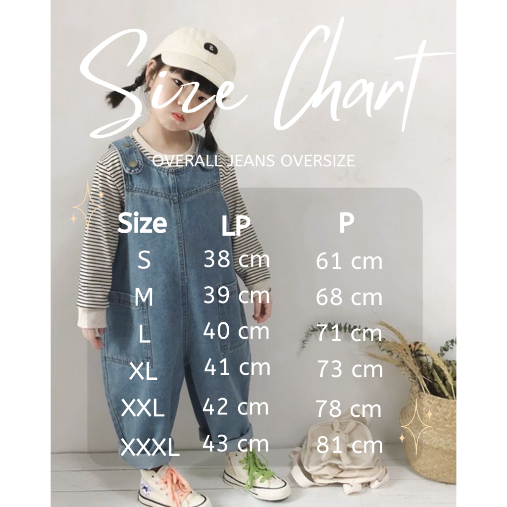 OVERALL OVERSIZE OVERALL UNISEX 2-7 Tahun Overall Anak Jumpsuit Jeans Anak