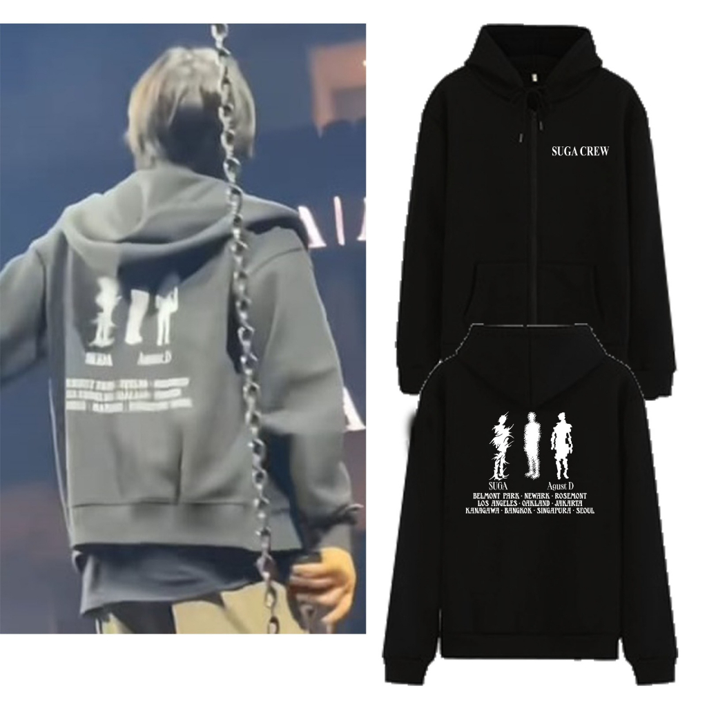 JAKET ZIPPER AGUST D SUGA WORLD TOUR 2023 SUGA CREW