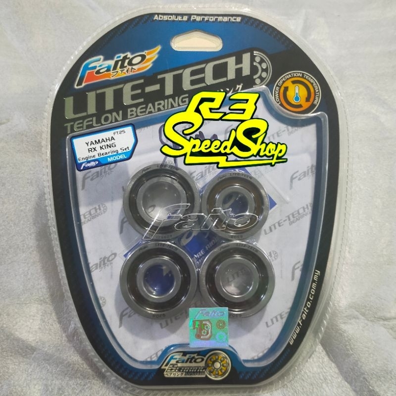 Engine Bearing Laher Mesin Fullset Kruk As Rasio Faito RX King RXK RXS Lite Tech C3 Teflon