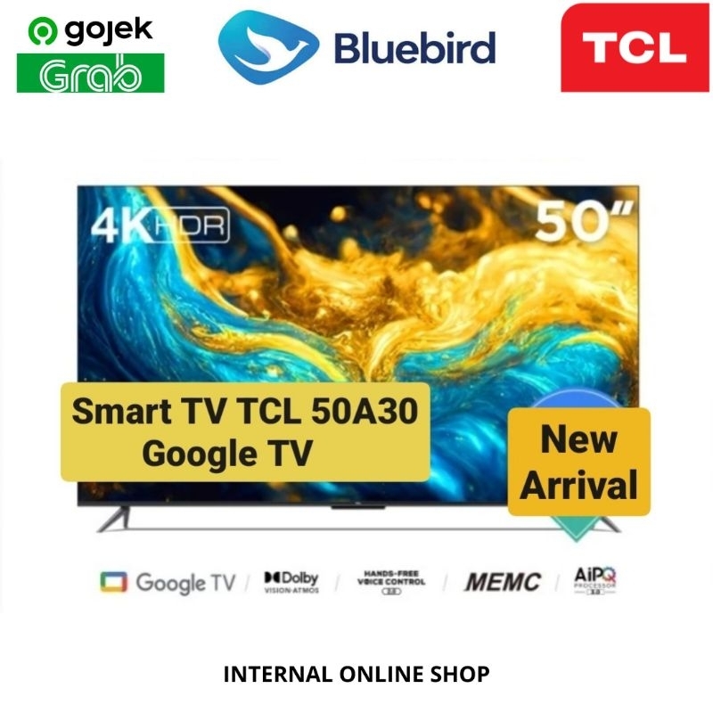 TCL 50A50 Smart TV 50 Inch Google TV 4K UHD Dolby Atmos Garansi Resmi