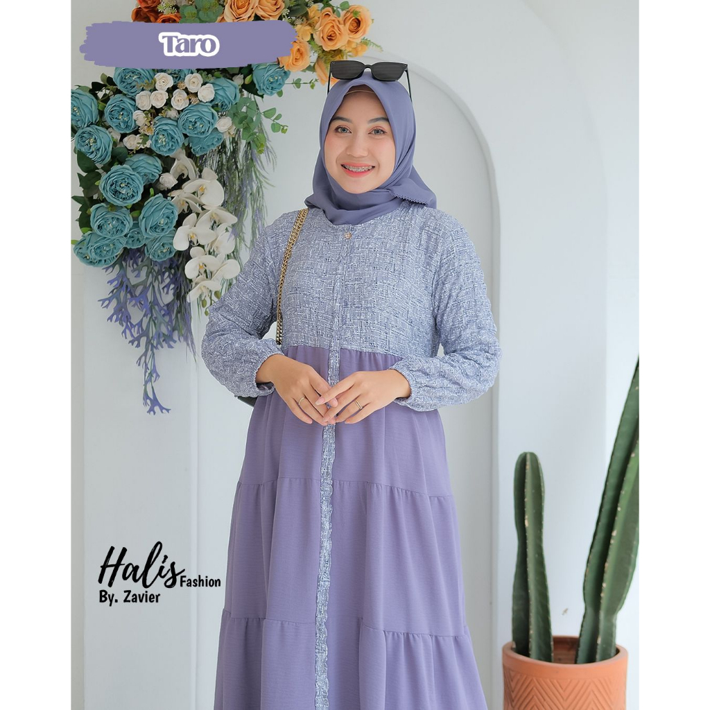 GAMIS HALIS ORIGINAL/ ZAVIER DRESS/ GAMIS CANTIK MOTIF KOMBINASI