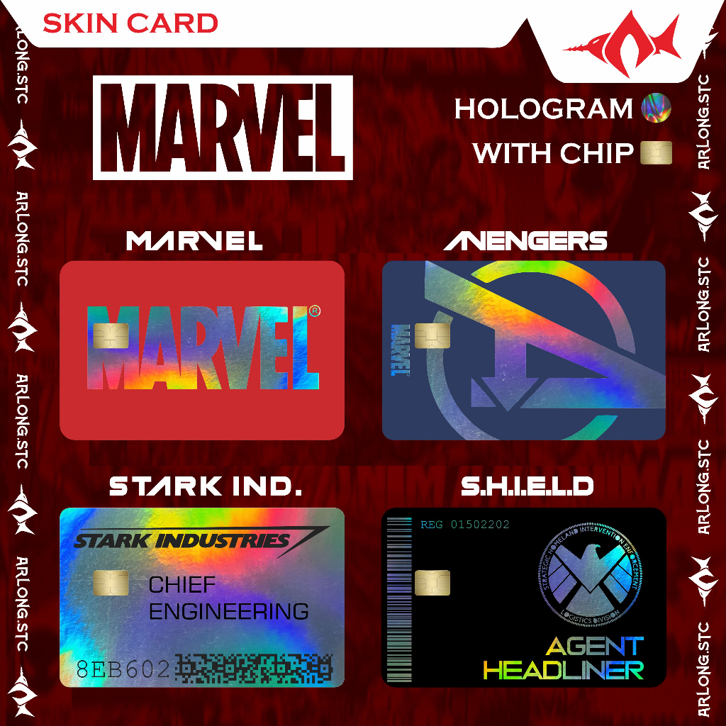 

Hologram Skin Card / Skin Kartu / Sticker Kartu ATM Chip & Nonchip Hologram Marvel Avengers / Sark.ind / Shield Dll - Stiker Anti Air