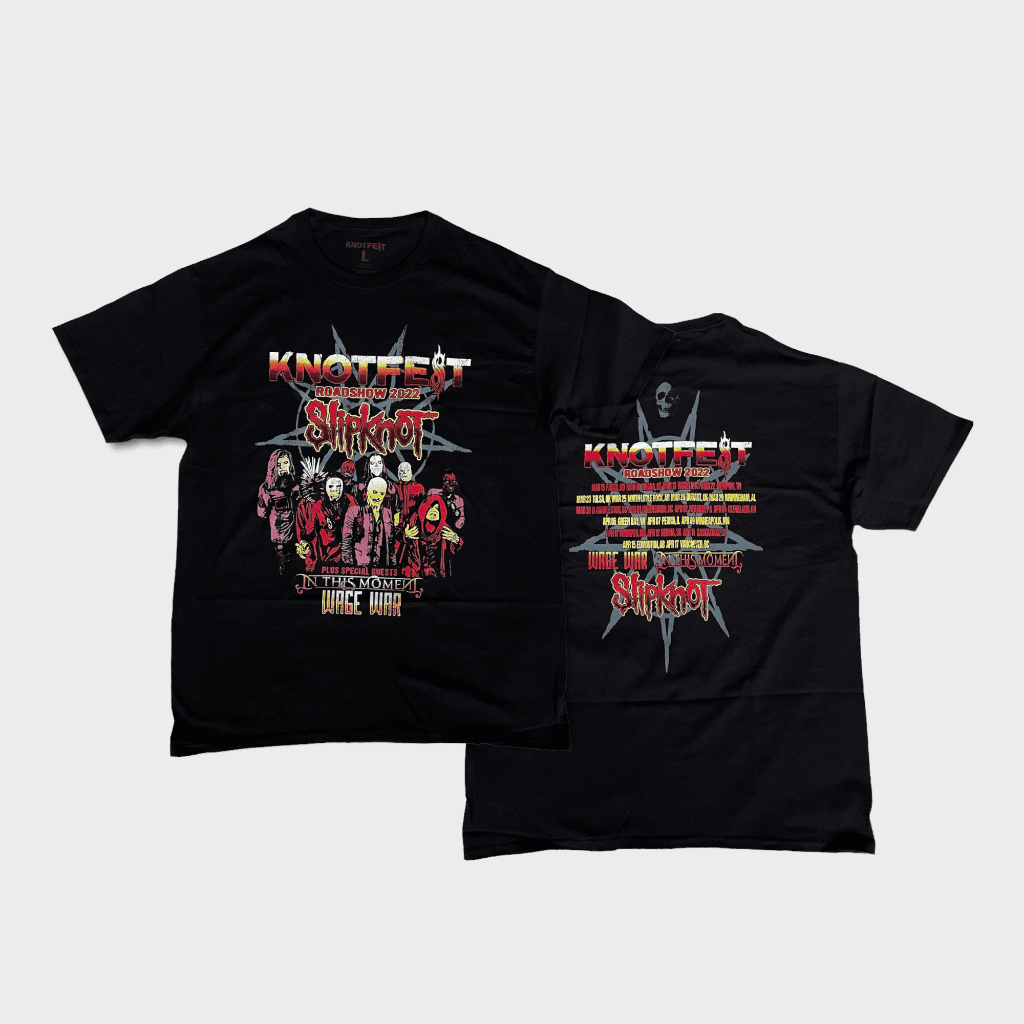 KAOS BAND OFFICIAL SLIPKNOT - KNOTFEST ROADSHOW 2022 TOUR WITH WAGE WAR ORIGINAL T-SHIRT