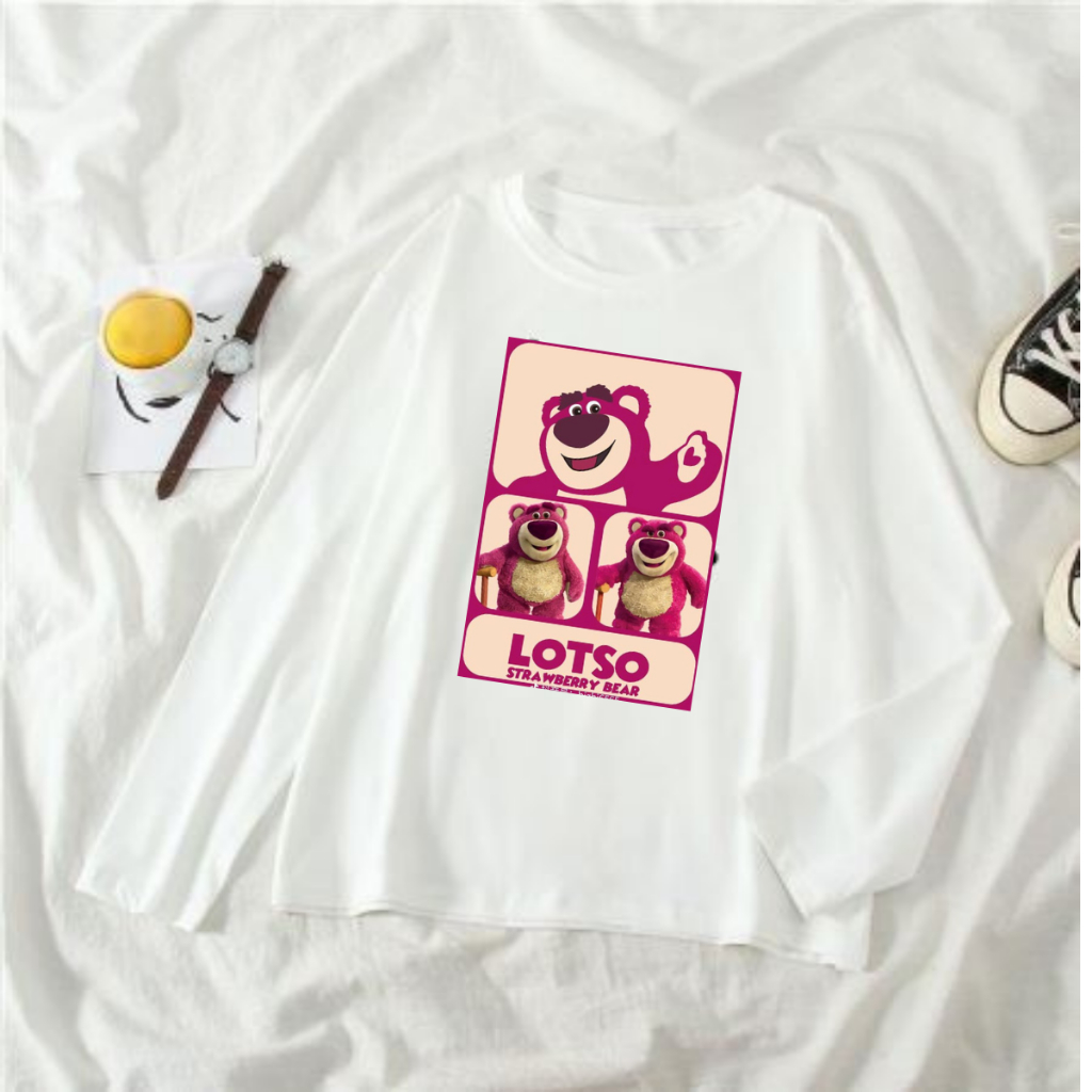 JBF One Set Perempuan Remeja Setelan Kaos Dan Celana Kulot Lotso Strawberry Bear