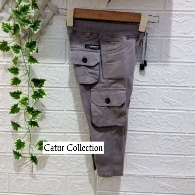 Celana Panjang Cargo Anak Laki-laki Usia 1-12 Tahun Cargo Panjang Anak Pinggang Karet kolor