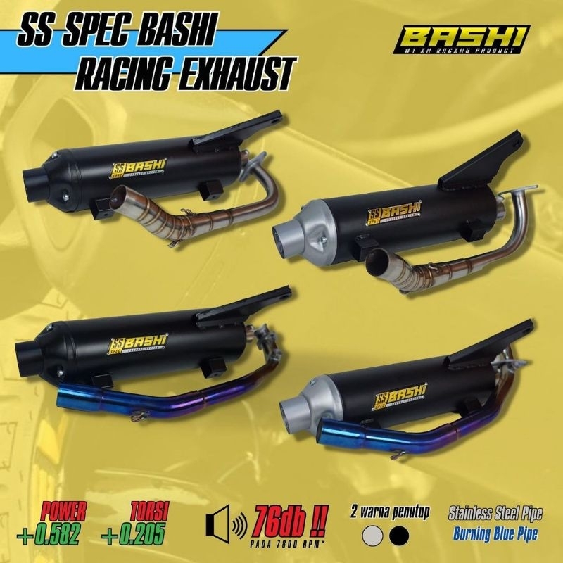 KNALPOT BASHI STD RACING BEAT FI/ESP SCOPPY FI/ESP VARIO110 GENIO BEAT STREET BEAT DELUXE SCOOPY PRESTIGE