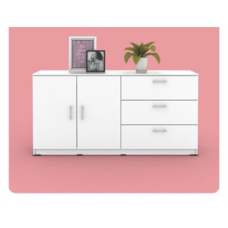 buffet sideboard meja tv rak serbaguna 150 putih prodesign termurah