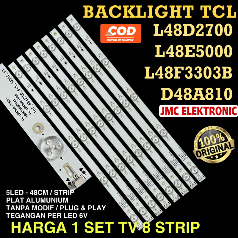 BACKLIGHT TV TCL 48 INC L48D2700 L48F3303B D48A810 L48E5000 48D2700 48E5000 48A810 48F3303B LAMPU BL 48IN INCH 5K 6V VOLT