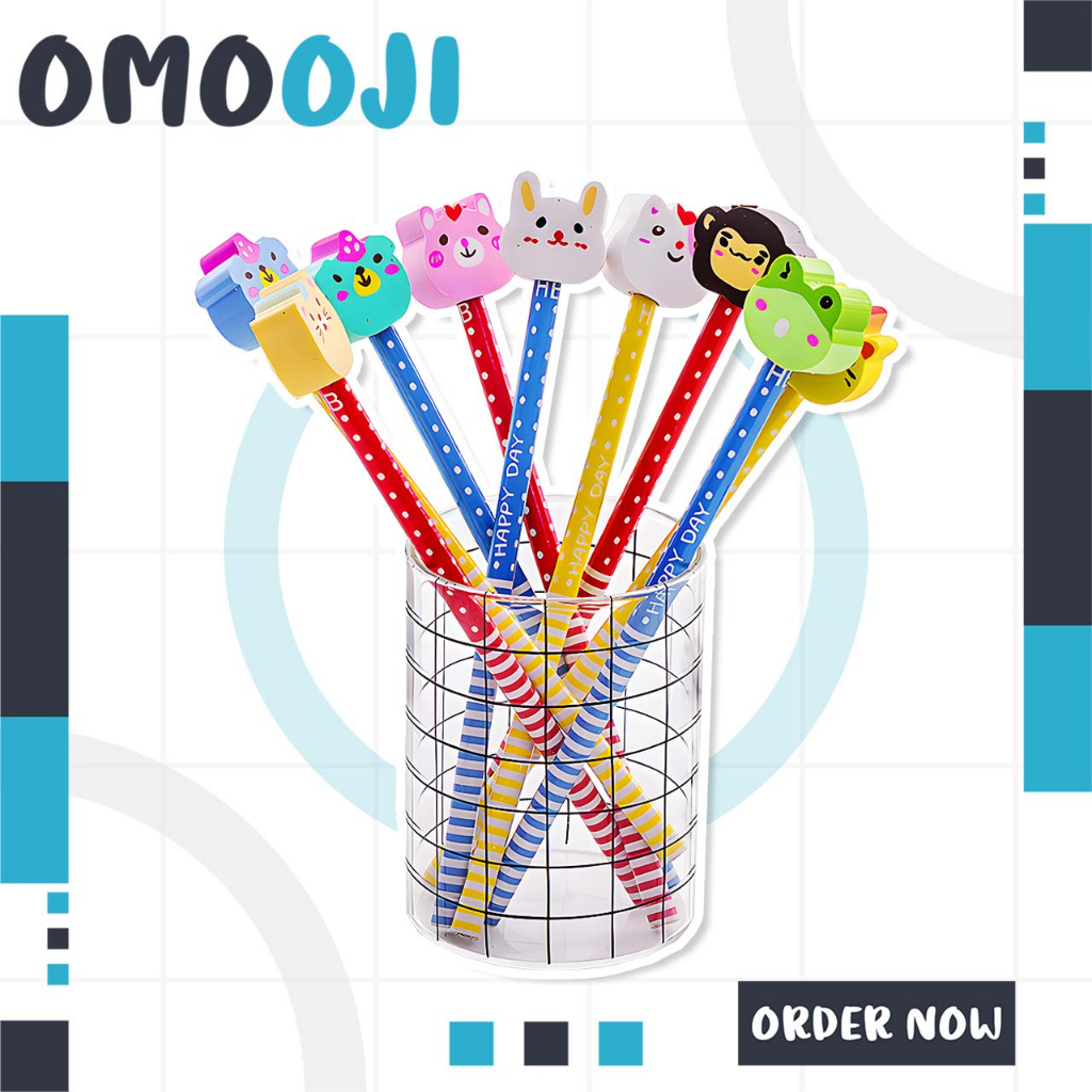 

Omooji - Pensil Pencil Dengan Penghapus Set Grosir Alat Tulis Souvernir S060
