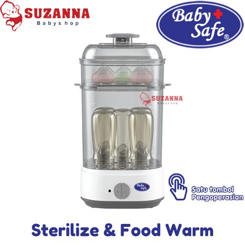 BabySafe Sterilizer Pemanas Alat Sterilisasi Uap dan Penghangat Makanan Bayi Bebas BPA Pemanas Makan