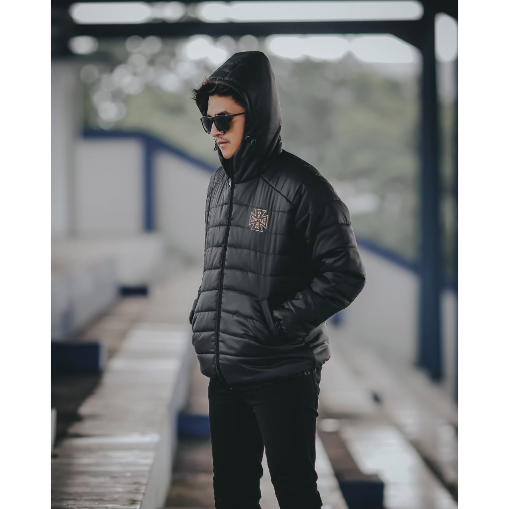 JAKET PUFFER MOTOR CHOOPERS PRIA X BGSR HITAM SIZE L XL XXL  - JAKET WINTER - JAKET HIKING - JAKET GUNUNG - JAKET WINDPROOF TEBAL PRIA - BORN TO RIDE - JAKET HOODIE TEBAL PRIA - JAKET MOTOR PRIA