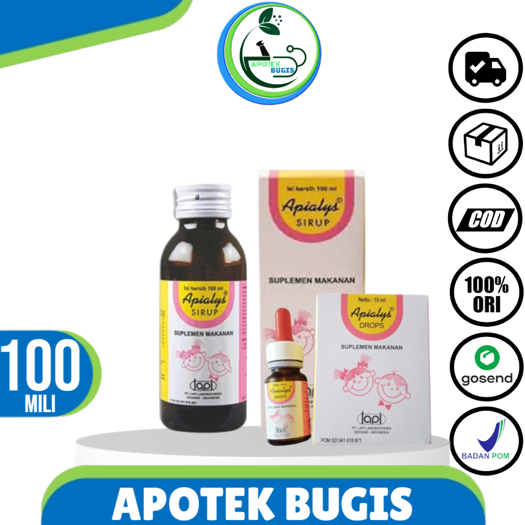 Apialys Drops 10 ml - Apialys Syrup 100 ml / Suplemen Kesehatan / Multivitamin Anak