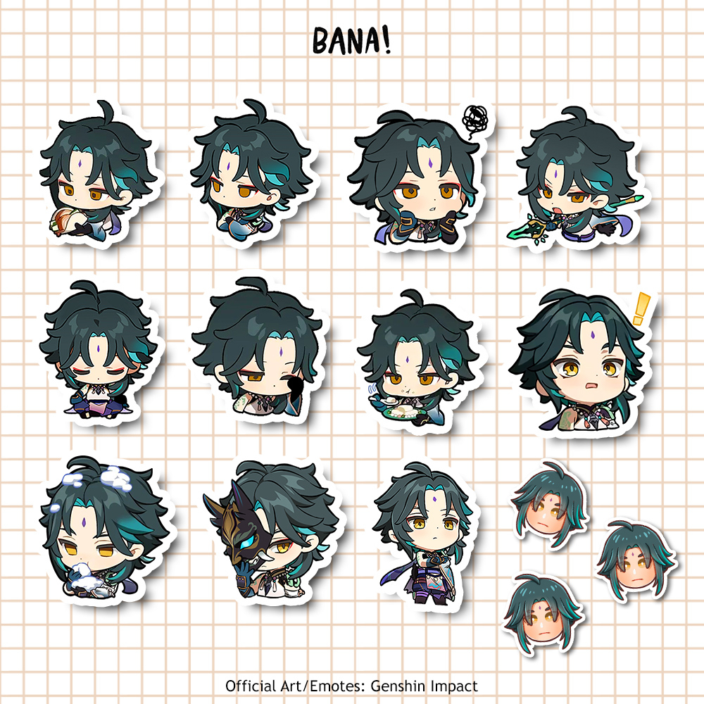Stiker XIAO Genshin Impact SATU PAKET Sticker Vinyl Waterproof | BANA