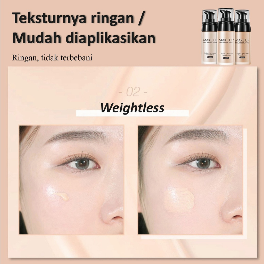 [100%] asli Liquid foundation BB cream Makeup face 40G Whitening Moisturizing cream Memutihkan kulit secara instan Alas bedak yang ramah kulit Riasan tahan lama Up to 24H wear / Tekstur ringan / Dewy finish