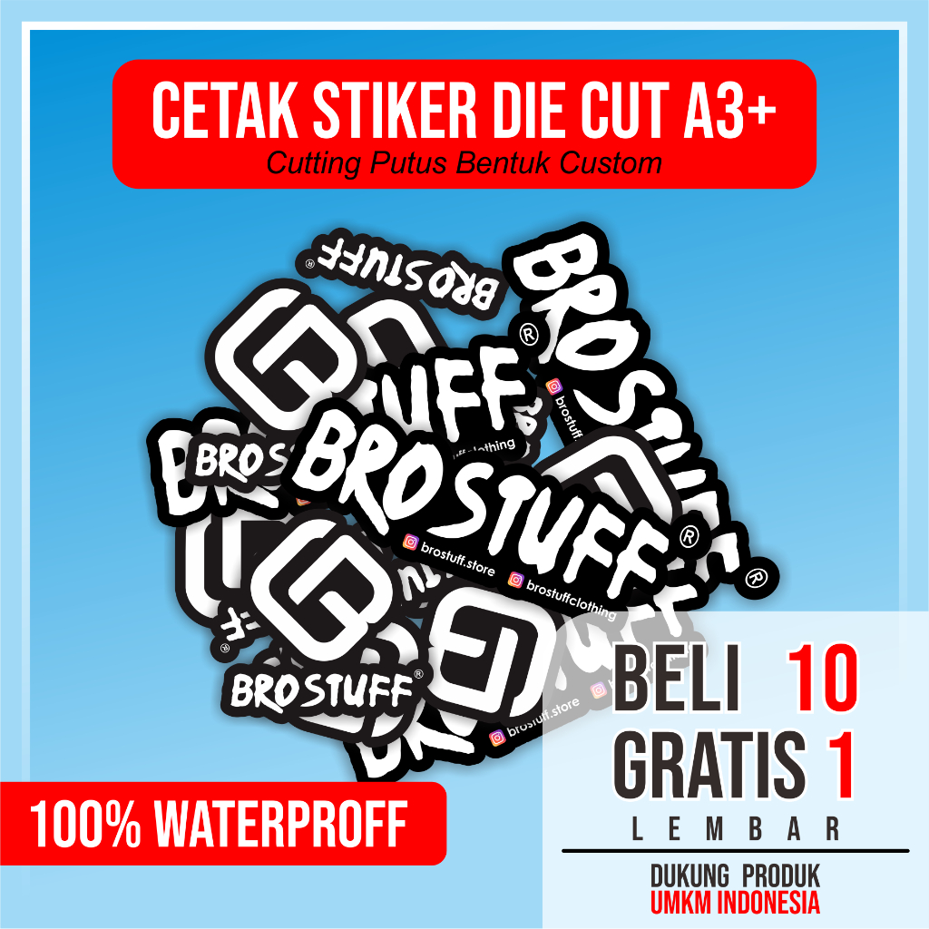 Custom Stiker Vynil Cutting Putus Die Cut Premium + Laminasi Glossy / Doff