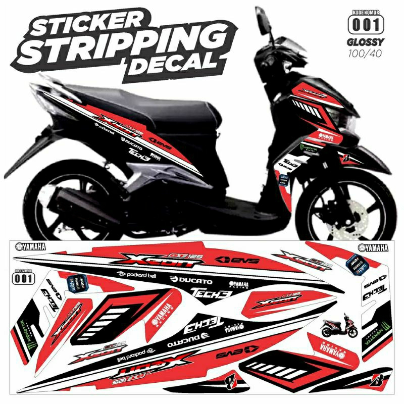 (Bisa COD) Striping sticker yamaha Xeon GT 125 decal thailook-sticker variasi xeon rc