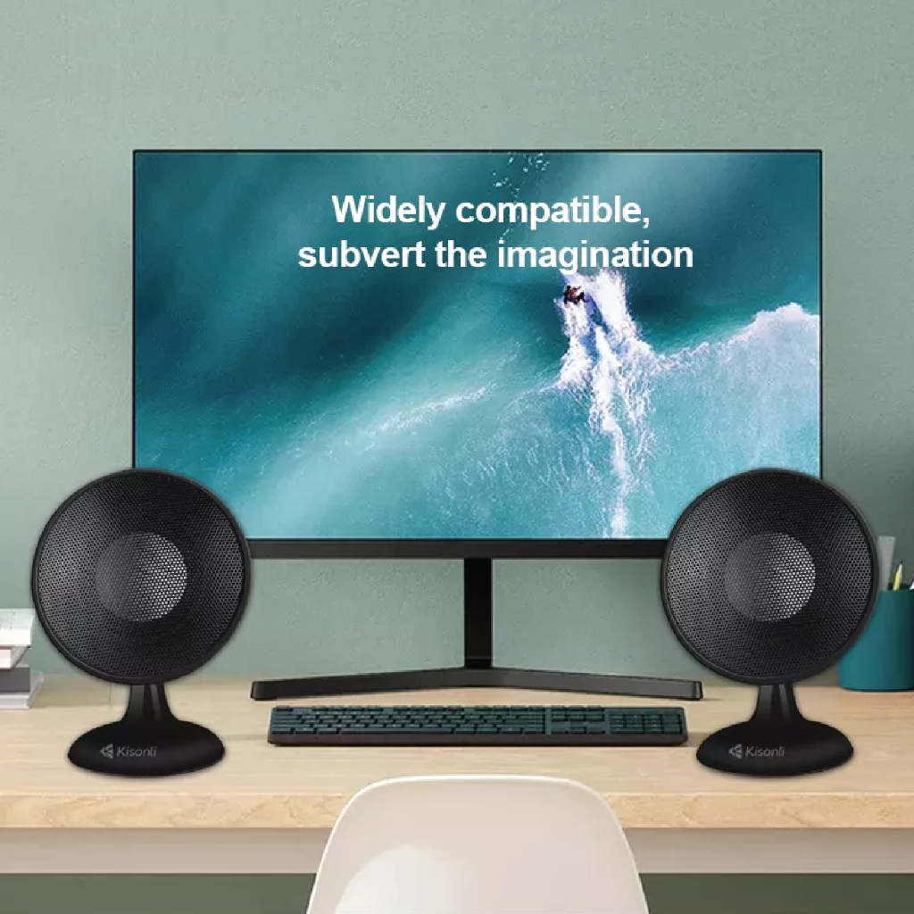 KISONLI Speaker Mini Komputer / Laptop S-888 Hitam Super Bass Effect With Volume Control