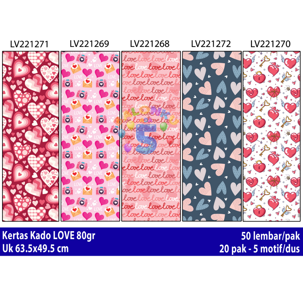 

Kertas Kado Motif Love, Kertas Kado Lucu, bungkus kado, wrapping paper