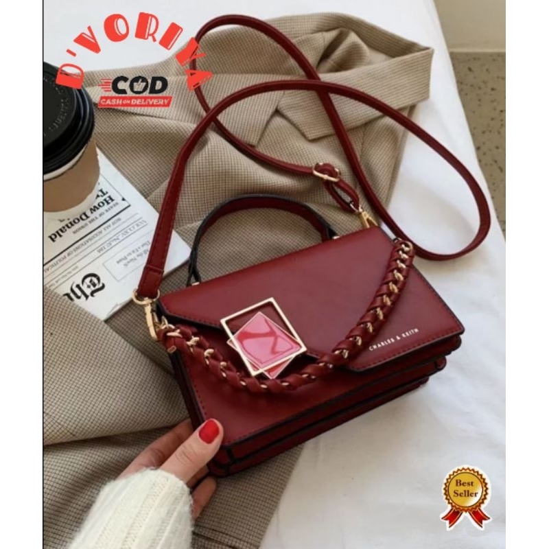 tas wanita cewe kulit slim bag  slempang selempang bayar di tempat import premium handle bag murah