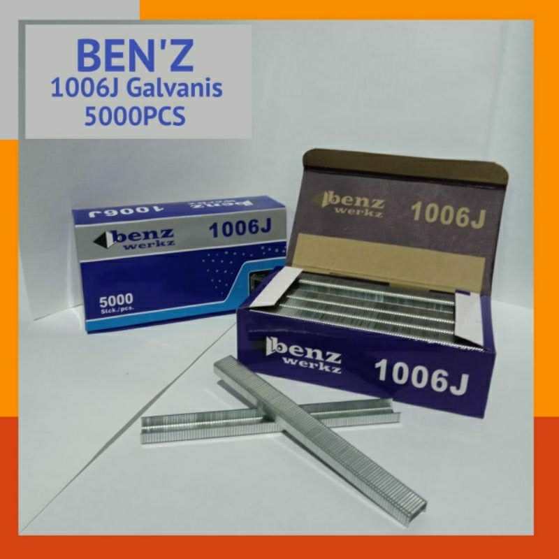 

Baru Isi Staples Benz 1006J - Refill Gun Air Nailer - Warna Silver 5000 Pcs