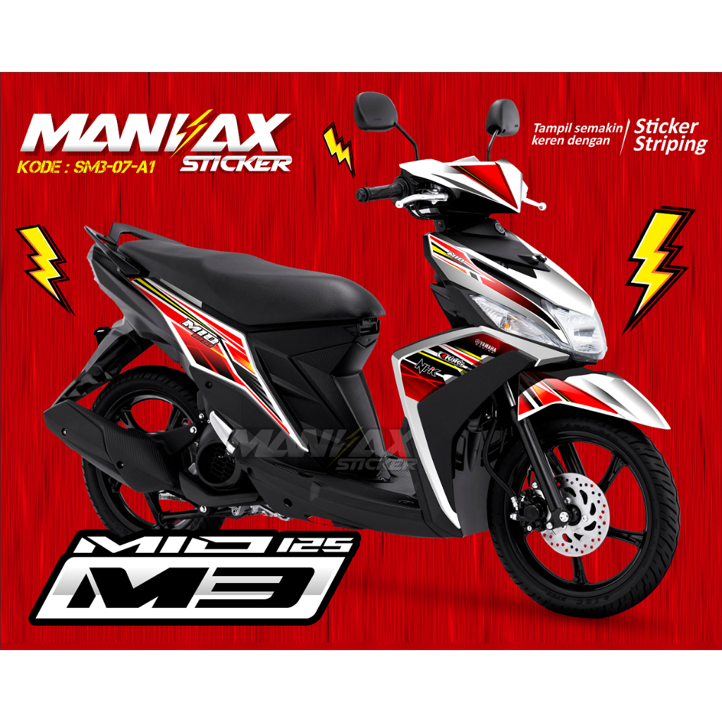 Stiker Striping Mio M3/Z - Decal Striping Standar keren Mio M3/Z Racing Hologram / Kode SM3