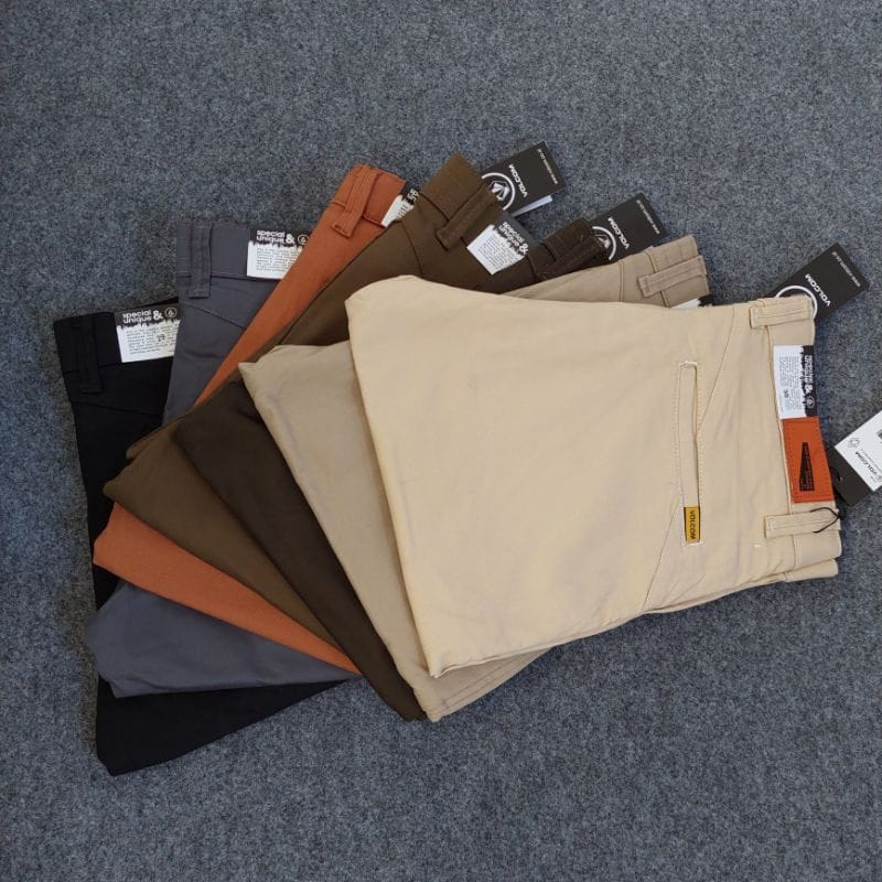 Celana chinos pria dewasa // chino volcom premium // full aksesoris // celana chinos pria premium //