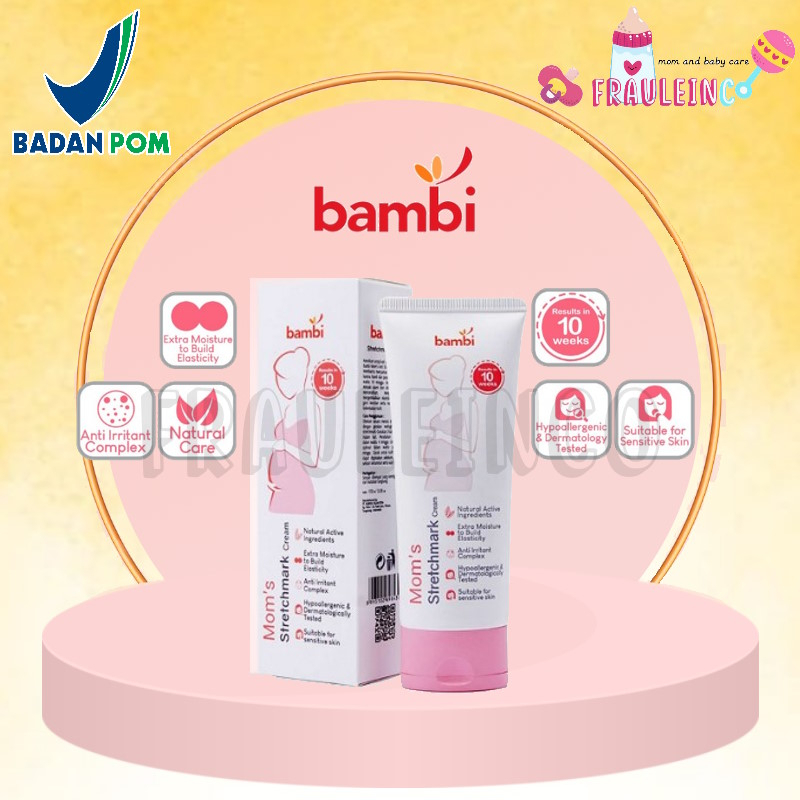 *FRAULEINCO* Bambi Moms Anti Stretchmark Cream - 100mL | Krim Stretchmark Ibu