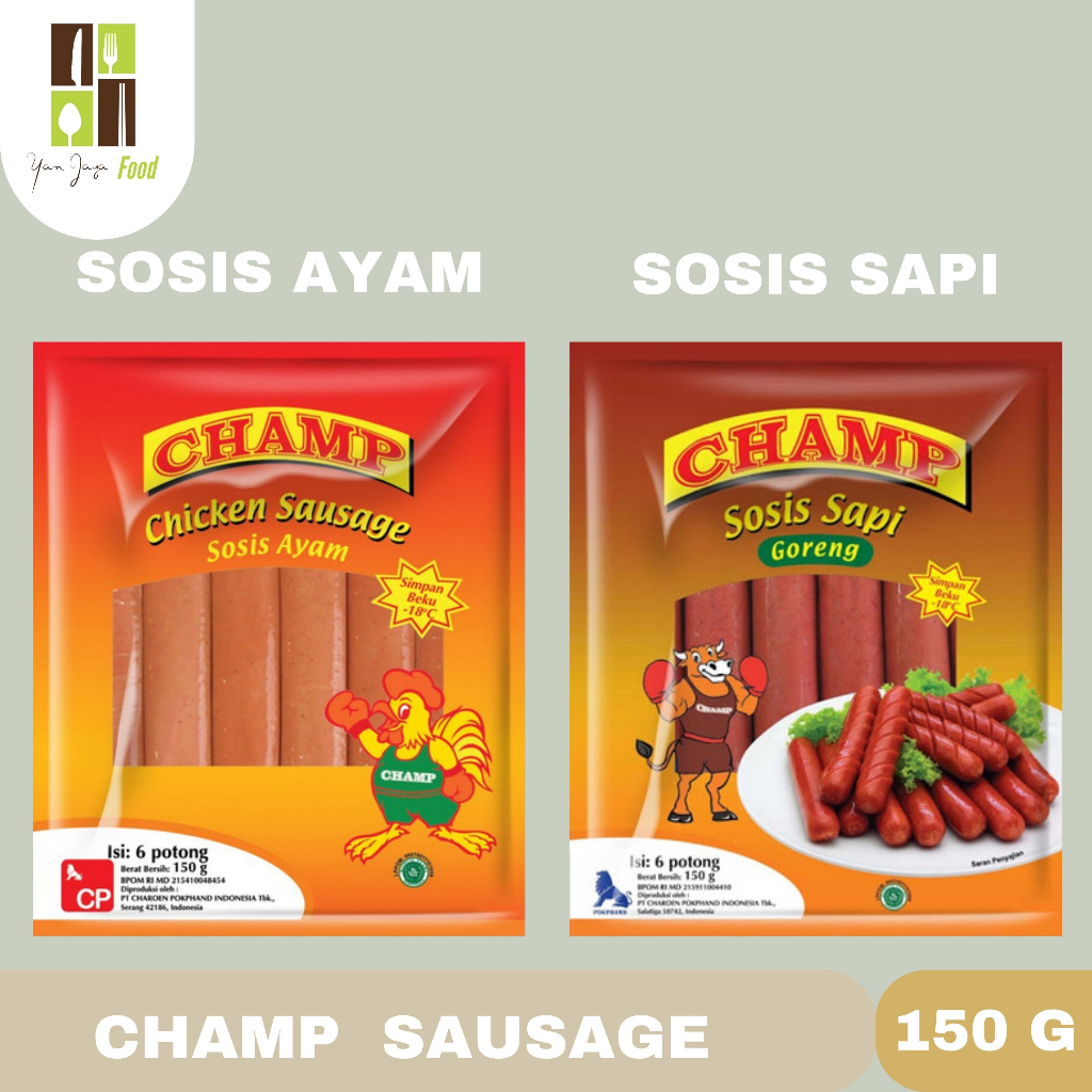Champ Sausage / Champ Sosis / Sosis Ayam / Sosis Sapi 150g isi 6 Pcs