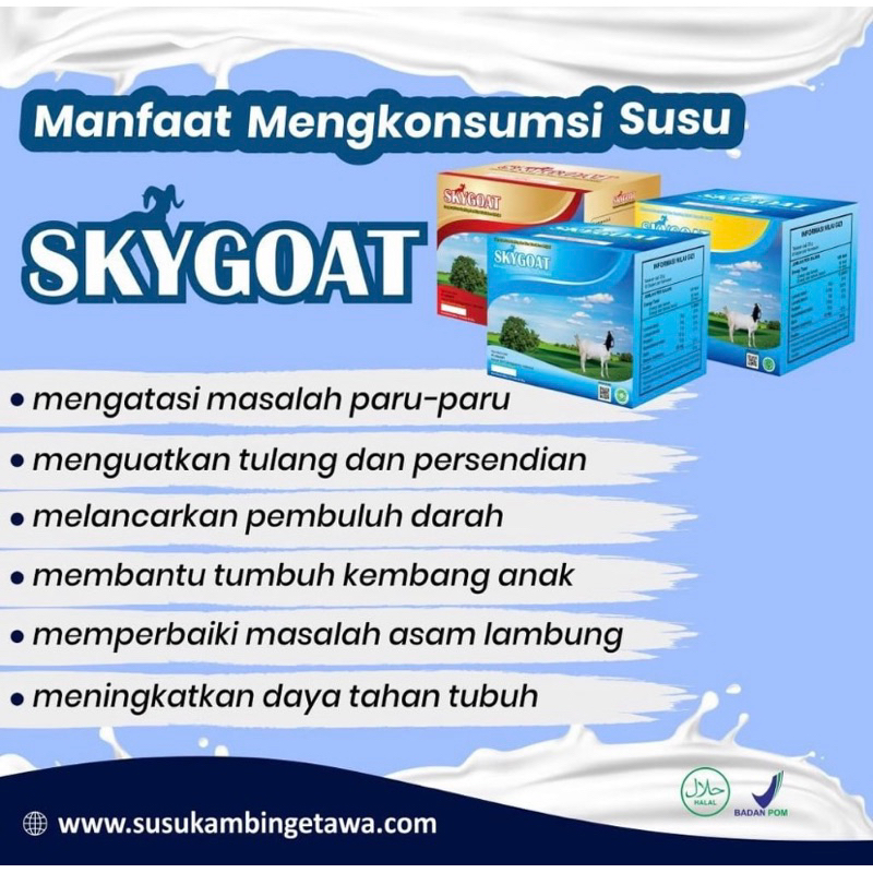 

SKAYGOAT Susu Kambing Etawa 200 gram 1 box isi 10 sachet