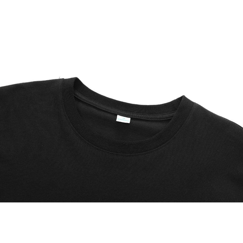 Premium Black Cotton T Shirt With Thick Ribbed Collar