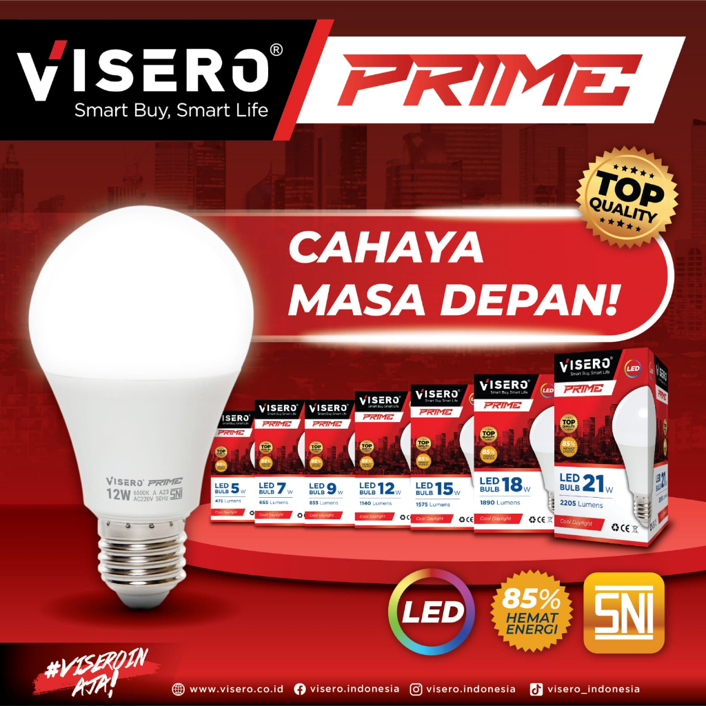 Lampu LED Visero PRIME 5W 7W 9W 12W 15W 18W 21W