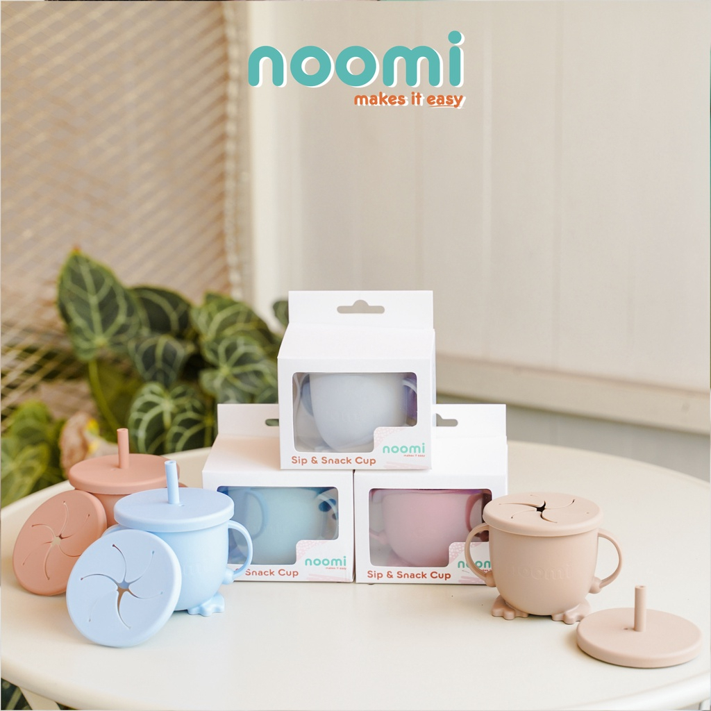 Noomi - Silicone Sippy And Snack Cup - Gelas Minum Anak Anti Tumpah