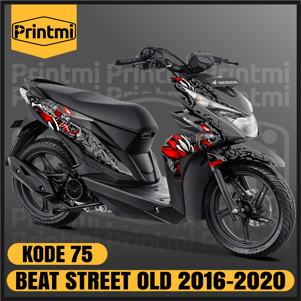 Printmi Stiker Decal Motor Beat Street Old 2016 2017 2018 2019 Full Body Sticker Venom Honda Variasi