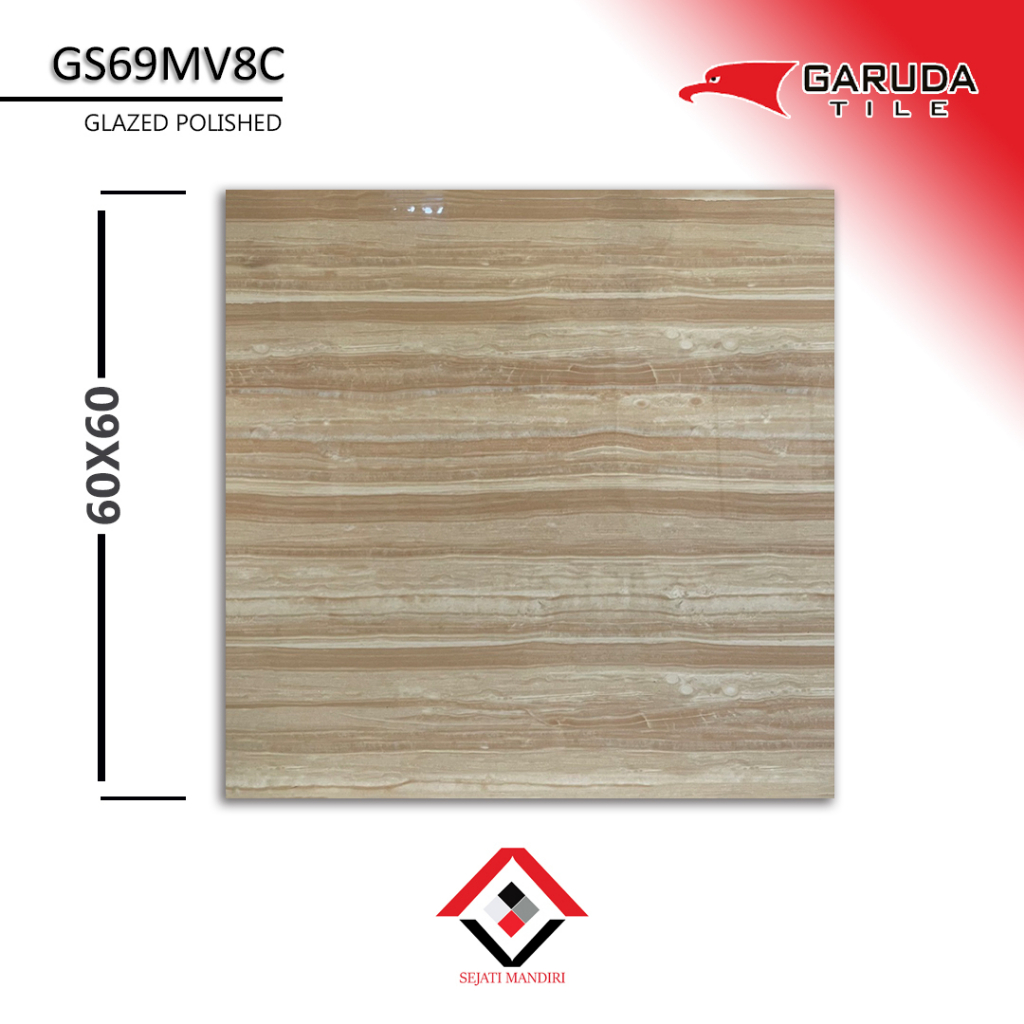 granit 60x60 - motif serat kayu glossy - garuda gs69mv8c