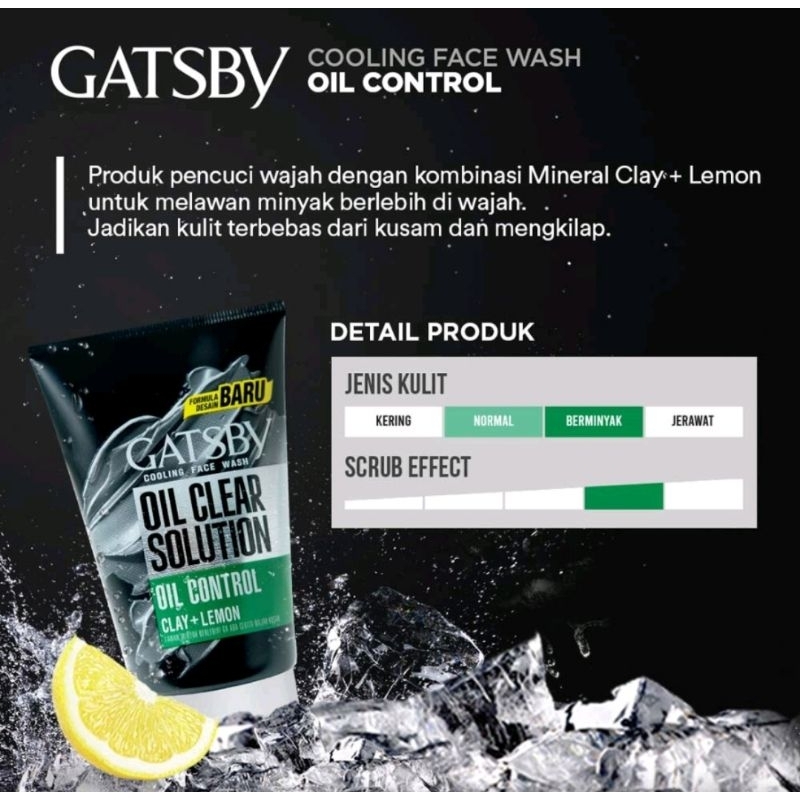 GATSBY Cooling Face Wash 100ml | Bright White | Perfect Clean | Triple Porefection | Oil Control