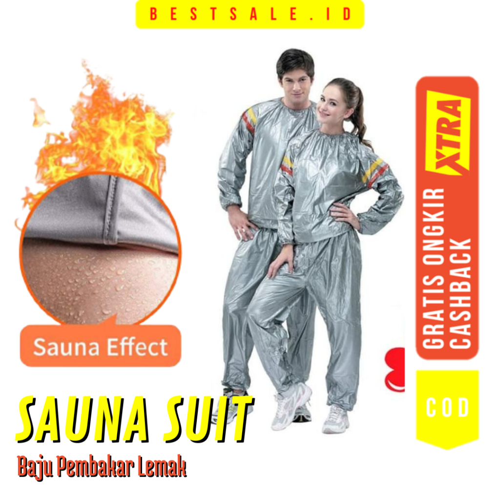 Baju Sauna Suit Pembakar Lemak Olahraga Lari jooging - Jaket Sauna Suit Fitness