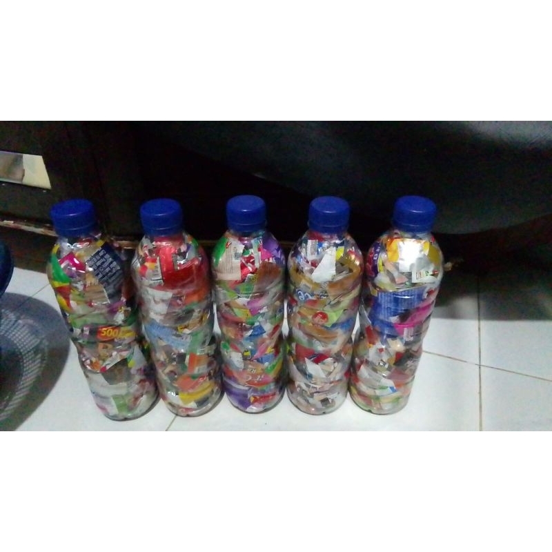 ecobrick botol aqua  isi 200gr