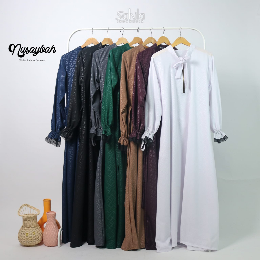 Banat nusaybah gamis anak wolfis embos gamis anak Gamis setelan dewasa gamis murah GAMIS ANAK SETELA