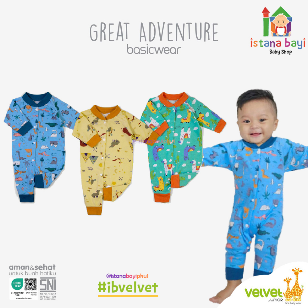 Velvet Junior GREAT ADVENTURE Jumsuit - Sleepsuit baby/Jumper bayi/Jumper anak