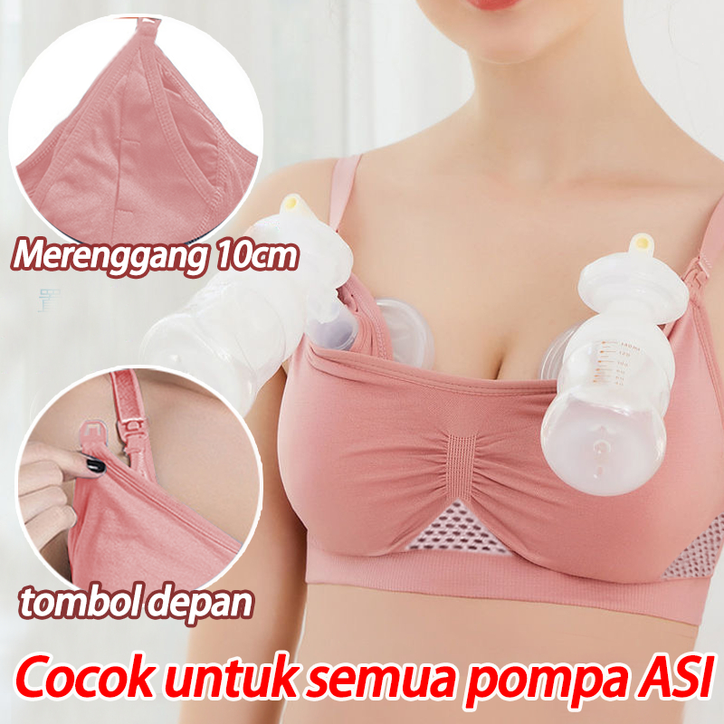 Bra Menyusui 2023 Model Terbaru Nyaman Seamless Jumbo Kancing Depan Tanpa Kawat Desain Sarang Lebah Imitasi Dapat Bernapas Menyusui yang nyaman Bahan Katun bra